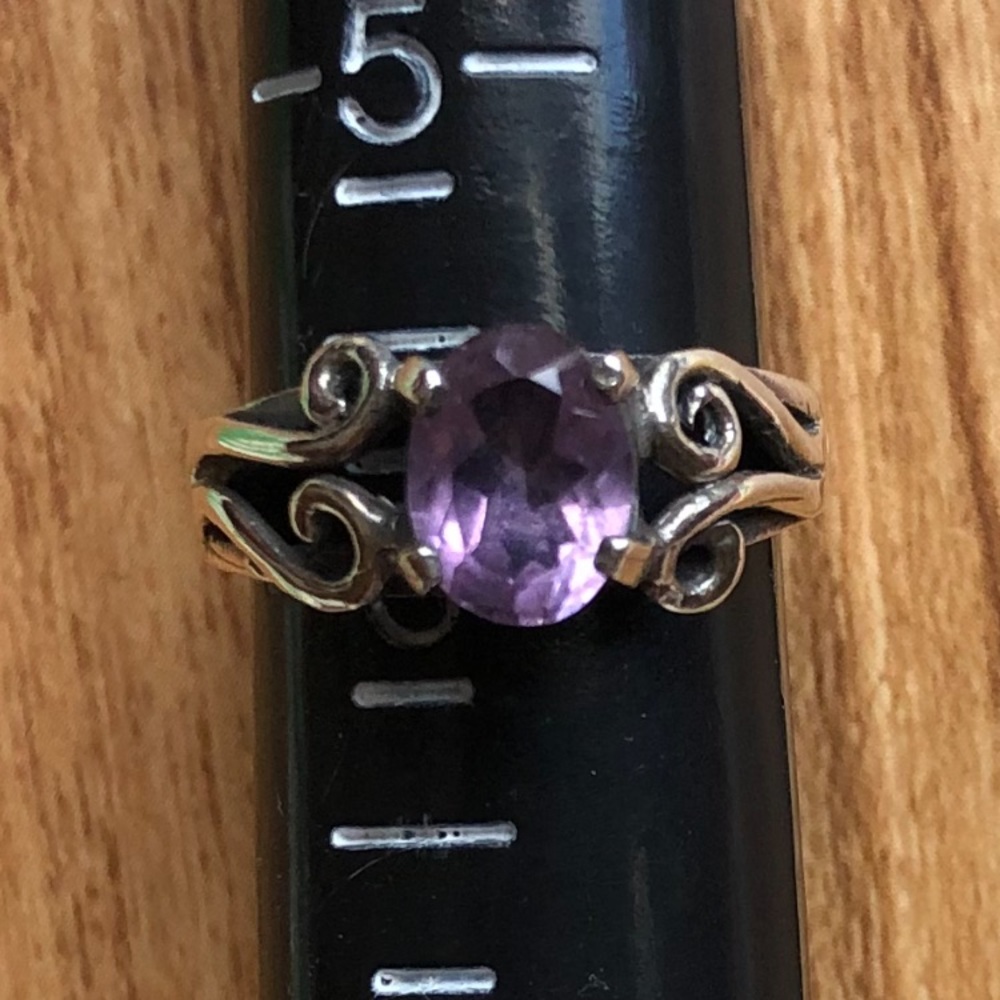 Sterling Silver Amethyst Filigree Ring